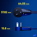 Maximm Cable 8 Ft 360° Rotating Flat Plug Extension Cord, 16/3 AWG Multi 3 Outlet 3-Prong Grounded Wire- Black - UL Certified