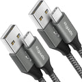 etguuds 6.6ft USB A to USB C Cable 3A Fast Charging, 2-Pack USB A to USB Type C Charger Cord for iPhone 16 15 Pro/Pro Max/Plus, for Samsung Galaxy S24 S23 S22 S21 S20 S10 A55 A54 Flip Note, Moto, Gray