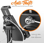 Pyle PSPADLK8 Anti-Theft Tablet Security Stand Kiosk - Table Mount Desktop Tablet Case Holder with Lock, Adjustable Clamp Arm, Internal Cable Routing, for iPad, Kindle, Samsung, Android Tablets
