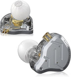 KZ ZSN Pro 2 in-Ear Monitors Headphones Metal Earphones 1BA+1DD Hybrid Technology HiFi Bass Clear Sound IEMs Noise Cancellation Earbuds Wired for Musicians Singer Audiophile(Silver,No Mic)