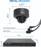 4COVR PoE 4K 16 Channel Security Camera System for Business, Human Vehicle Detection, 16x 8MP IK10 Vandal-Proof IP67 Dome Commercial IP Camera Night Vision, 16CH NVR 4TB, 24/7 Recording, LY54AB8M1616