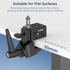 SMALLRIG Super Clamp Kit, Heavy Duty Max Load 33lb /15kg, with a 1/4"-20 & a 3/8"-16 Top Screw on a 5/8" Stud, for Photography Studio Video Camera Lighting, for Round Pipe and Flat Surface