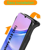 Battery Case for Galaxy A15, Enhanced 10000mAh Portable Protective Wireless Charging Case Support Carplay Compatible with Galaxy A15 (6.5 inch) Rechargeable Extended Battery Charger Cover - Black