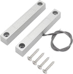 Magnetic Reed Switch Wired Surface Mount Normally Open/Closed NC/NO Contact Sensor Alarm Magnetic Door Switch with 3 Wires, Zinc Alloy Sliver, MC-58