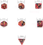 SmartDealsPro 5 x 7-Die Double-Colors Polyhedral Dice Sets with Pouches for D&D DND RPG MTG Dungeon and Dragons Table Board Roll Playing Games D4 D6 D8 D10 D% D12 D20