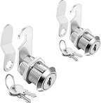 Cabinet Cam Locks Keyed Alike, 1'' Fits on 3/4'' Max Door Thickness, Secure File Drawer Mailbox RV Storage Replacement Set, Zinc Alloy (1 Inch 2Pcs)