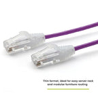 TRUECABLE Cat6 Component Rated Patch Cable, Unshielded (U/UTP), 3ft, Purple, 28AWG Solid Copper, Snagless 10G High-Speed Ethernet Cable, PoE++ 4PPoE 100W, UL Listed, RoHS-3, 1 Pack
