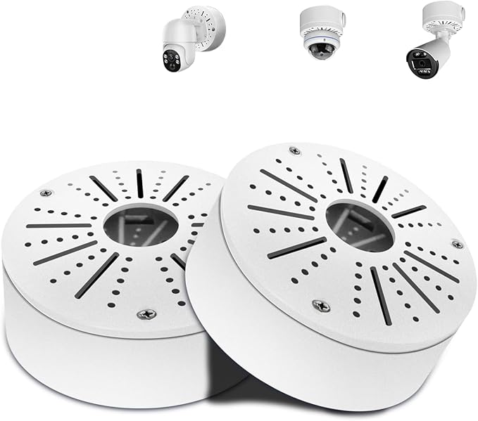 WEILAILIFE 【Compatible Almost All Cameras Type】 Security Camera Junction Box, Universial Camera Junction Box Mount Bracket, Outdoor Security Camera Mount, CCTV Metal Junction Box(2 Pack)