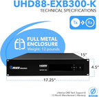 OREI 8X8 4K HDMI Matrix Switcher Extender - HDBaseT UltraHD 4K @ 60Hz 4:4:4 Over Single CAT5e/6/7 Cable with HDR, CEC & IR Control, RS-232 - Up to 400 Ft - Additional 8 Loop Out - 8 Receivers