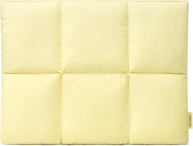Comfyable Puffy Laptop Sleeve 13 Inch 14 Inch, Quilted Puffer Laptop Carrying Case, Pillow Case Compatible with MacBook Air M4 2025 M3 M2 M1, MacBook Pro M4 Pro/Max, Butter Yellow