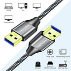USB 3.0 A to A Male Cable 3 ft,Super Speed Type A Male to Male Cable USB 3.0 Double End USB Cord for Hard Disk, Cameras,Laptop Cooler, DVD Player and More (3FT/1M)