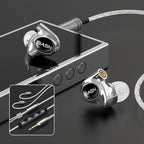 BASN Metalen PRO 4 Drivers in-Ear Monitors Headphones for Musicians, Noise Isolating Enhanced Bass Sound Earphones with CNC Metal Craft Shell, Wired Upgraded Detachable MMCX Cables(Gloss Black)