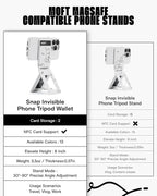 MOFT x Shantell Martin Phone Tripod Wallet for iPhone, Mulit-Angles, Lightweight & Portable Phone Stand, MOVAS Vegan Leather Phone Wallet, Strong Magnets, NFC Card Holder, Misty Cove (with Card Slot)