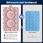 Silicone Suction Phone Holder Mount,Silicon Adhesive Phone Accessory for iPhone and Android, Hands-Free Mirror Shower Phone Holder,TikTok Videos and Selfies (Light Pink 2Pack, Double Sided)