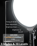 UBeesize 10" LED Light with 62" Tripod Stand, Phone Holder & Remote for iPhone, Video, TikTok, YouTube, Live Streaming, Makeup