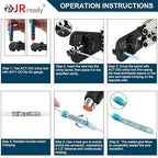 JRready 50Set IP68 Waterproof Butt Splice Connectors Red MiniSeal Crimp Splice Kit 26–20 AWG (M81824/1-1) Wire-to-Wire Butt Terminals with PVDF/PE Heat Shrink Tubes ST6385-20-50