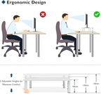 BONTEC 2 Pack 3 Height Adjustable Monitor Stand Riser with Pen Holder, Ergonomic Metal Laptop Stand with Cable Management, Desktop Stand for Computer, Printer, Monitor, Laptop, Black Steel, 14.5 in