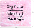 Mouse Pad, Gaming Mouse Pad, Non-Slip Rubber Base Mouse Mat with Designs for Laptop, Computer & Office, 9.5 x 7.9 x 0.12 inches (Pink Letter)