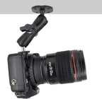 Heavy-Duty Camera Wall/Desktop Mount with 1/4"-20 Thread, Aluminum Alloy Arm, Dual Ball Heads, 1-Inch TPU Ball, Free Rotation,Compatible with DSLR, CCTV, RAM B System