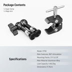 NEEWER 6"/15cm Adjustable Magic Arm with Super Clamp, 1/4" & 3/8" Threads, 1/4" Screws for Flash/LED Light/Microphone/Monitor, Compatible with SmallRig Camera Cage, Max Load: 4.4lb/2kg, ST15C