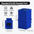 Cat6 RJ45 Keystone Coupler 25-Pack, Ethernet Coupler Female to Female, Ethernet Cable Extender UTP Inline Cat6 Keystone Jacks for Wall Plates & Patch Panels – Blue