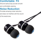 Brandless Earbud Tips Soft Silicone Earbuds Replacement Tips Fit for in-Ear Headphones(Inner Hole from 3.8mm - 4.2mm Earphones) 9 Pairs S/M/L,Black/Blue