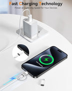 Temdan 4 Pack Lightning to USB C Adapter for iPhone 15/16/17 Pro/17 Pro Max,for iPhone 17/16 Charger,17/16 Accessories,Fast Charging & Data Transfer,USB C Charger Connector Cable,Not for OTG-White