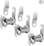 Thumb Operated Offset Cam Lock, 1-1/8” Cylinder Fits on 7/8” Max Door Thickness, Non-Locking Replacement Lock for RV Compartment Camper Storage, Cabinets,Drawers (1-1/8 Inch 3Pack)
