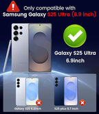Magnetic for Samsung Galaxy S25 Ultra Case [Compatible with MagSafe][Built-in Camera Lens Protector] Slim Soft Silicone Bumper Shockproof Metallic Luster Phone Shell (Blue)