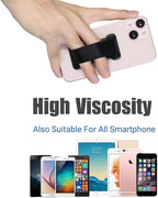 Phone Grip Strap Holder for Hand, Universal Finger Strap Phone Holder, Finger Loop Selfie Grip Compatible with Most Smartphones (Black Red) - 2Pack
