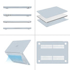 MOSISO Compatible with MacBook Air 13 inch Case 2025 2024 2023 2022 M4 A3240 M3 A3113 M2 A2681, Plastic Hard Shell&Keyboard Cover&Screen Film&Type C for MacBook Air 13.6 inch Case, Baby Blue