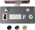 ProtoArc Leather Desk Mat, Large Mouse Pad- 31.5×15.8 inch, Non-Slip PU Leather Desk Pad Protector, Premium Desktop Mat for Computer, Keyboard and Mouse, Gray