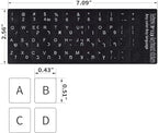 Hebrew-English Keyboard Stickers - 2PCS Replacement Letters for Computer, Laptop, Notebook, Desktop - White Font on Black Background, Matte Alphabet