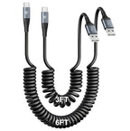 USB Type C Charger Cable Fast Charging [3FT+6FT], 2Pack Coiled USB A to USB C Charger Cable for Car Android Auto USB C Charger Cord, USBC Cable Compatible with iPhone 16/15/Samsung Galaxy A10e A20 S20