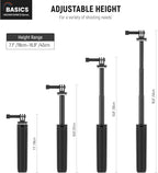 NEEWER Basic Selfie Stick Tripod for DSLR Action Camera Webcam, Mini Vlogging Video Desk Stand Accessories Compatible with GoPro Hero 13 12 Insta360 DJI Osmo Action 5 Pro AKASO EK7000 Brave 4 7, TP46