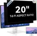 [2 Pack] 20 Inch Computer Privacy Screen for 16:9 Aspect Ratio Widescreen Monitor, Eye Protection Anti Glare Blue Light Computer Monitor Privacy Filter, Removable Anti-Scratch 20in Protector Film