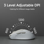 EWEADN Q5 Wireless Mouse, Bluetooth & 2.4G Quiet Computer Mouses with 1600 DPI, Battery Level Display, Ergonomic Office Mouse,6 Button Portable Cute Cordless Mice for Laptop/PC/Mac- Grey