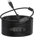 LDKCOK 50FT Active USB Extension Cable 2.0 Male to Female with A Extension chipset Signal Booster - Active Extension/Repeate