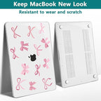 Teryeefi Case for MacBook Air 13 inch M1 A2337 A2179 A1932 2018 2021 2020 2019 2018 Release, Plastic Hard Shell Case & Keyboard Cover & Screen Protector, Cute Pink Bows