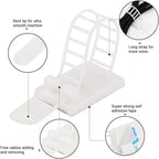 Adhesive Cable Management Clips, 100Pcs Adjustable Nylon Cable Strap Ties Wire Clips Clamps Organizer with Strong Adhesive Tape, Extra Screw & Hole for Strong Fixation Home Office - 3.35 Inch White