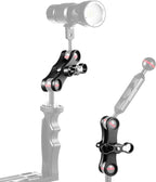MINIFOCUS 1" Long Ball Clamp Dual Holder Mount for Underwater Photography Diving Light System, Compatible for GoPro Action Camera Flashlight Arms System(2 PCS)