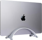 Adjustable Vertical Laptop Stand - 6061 Aluminum, CNC Precision, Anodized Finish, Fits All Laptops Including 17-inch, Ventilated Design, Anti-Slip Silicone Pads, ARC Shaped Stands
