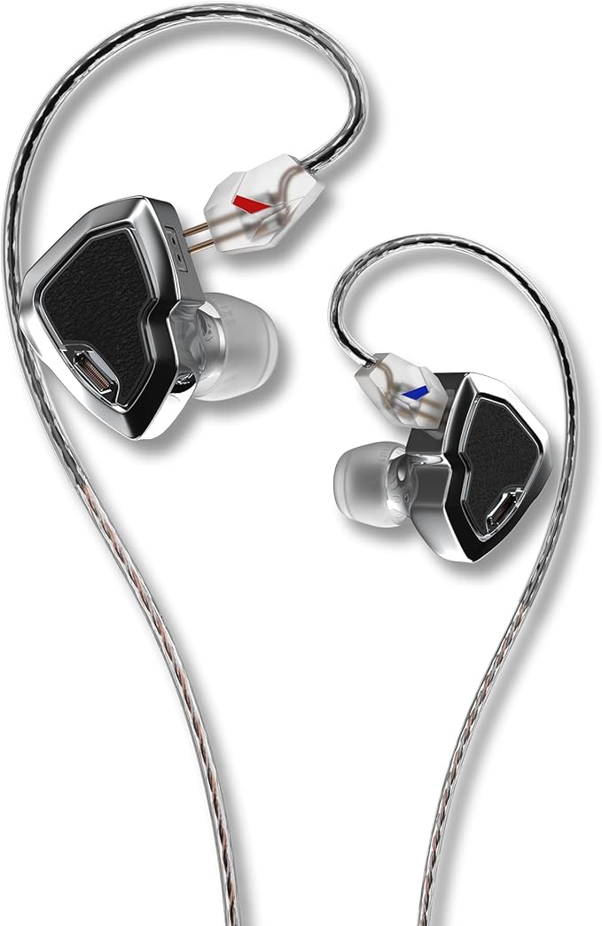 MS2 PRO in-Ear Monitor, 10.2mm Dual-Magnetic Drivers 1DD+1BA Hybird IEMs Wired Earbuds, Zinc Alloy Integrated Molding, Pneumatic Filters for Audiophile Musicians, Detachable 3.5mm OFC Cable
