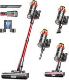 Cordless Vacuum Cleaner, 600W/50KPa/70Mins Vacuum Cleaners for Home, Self-Standing Stick Vacuum with Anti-Tangle Brush & OLED Touch Screen, Vacuum Cleaner for Hardwood Floors and Carpet,Pet Hair,Car