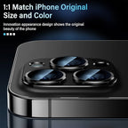 Uyiton for iPhone 12 Pro Max Camera Lens Protector, [Drop Protection][Strong Adsorption] 9H Tempered Glass Camera Cover Screen Metal Ring Case Friendly Scratch Resistant Easy to Install - Black