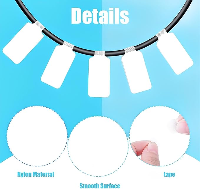 60 Pieces Self-Adhesive Cable Labels, Paste Wire Labels, Nylon Writable Cord Tags Waterproof White Wire Cable Tags for Electronics Office Computers Management and Identification (Pack of 2)