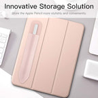 MoKo Pencil Holder Sticker Fit Apple Pencil Pro, Apple Pencil (USB-C), Apple Pencil 1st/2nd Generation, Elastic Pencil Pocket Pouch Adhesive Sleeve Attached to iPad Case for Stylus Pens,Rose Gold