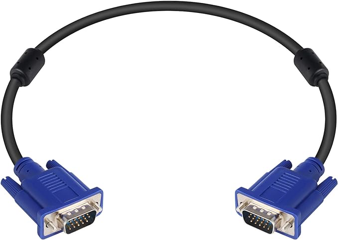 PASOW VGA to VGA Monitor Cable HD15 Male to Male for TV Computer Projector (1.5 Feet)