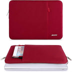 MOSISO Laptop Case 13.3 inch, 13-13.3 inch Laptop Sleeve Compatible with MacBook Air/Pro 13 / Pro 14, HP Dell ASUS Lenovo Notebook, Polyester Vertical Computer Sleeve Bag with Pocket, Red