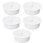 5 Pcs Desk Grommet 2-1/16" / 53 mm, Desk Hole Cover for Cables White, Cable Grommet ABS Plastic, Desk Hole Grommet for Home & Office Pc, Detachable Cable Cord Organizer
